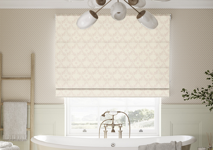 Trellis Prints, Vine and Bloom Romsey Rosies Pink - Roman Blind - Image 3